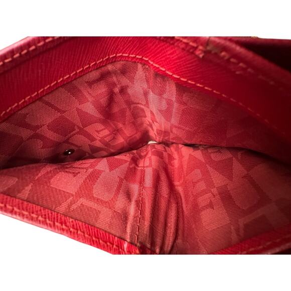 Furla red Saffiano leather trifold Babylon medium wallet - Picture 6 of 16